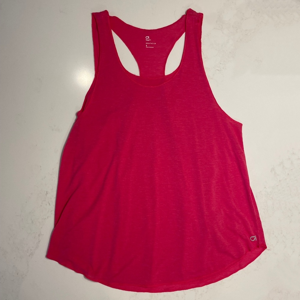 Gap fit breathe air tank small, dark pink, dual layers